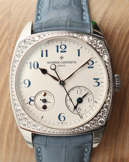 Vacheron Constantin Harmony Dual Time 37MM Silver Dial Leather Strap (7805S/000G-B052)