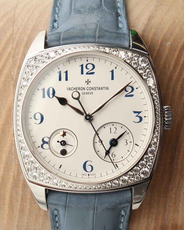 Vacheron Constantin Harmony Dual Time 37MM Silver Dial Leather Strap (7805S/000G-B052)