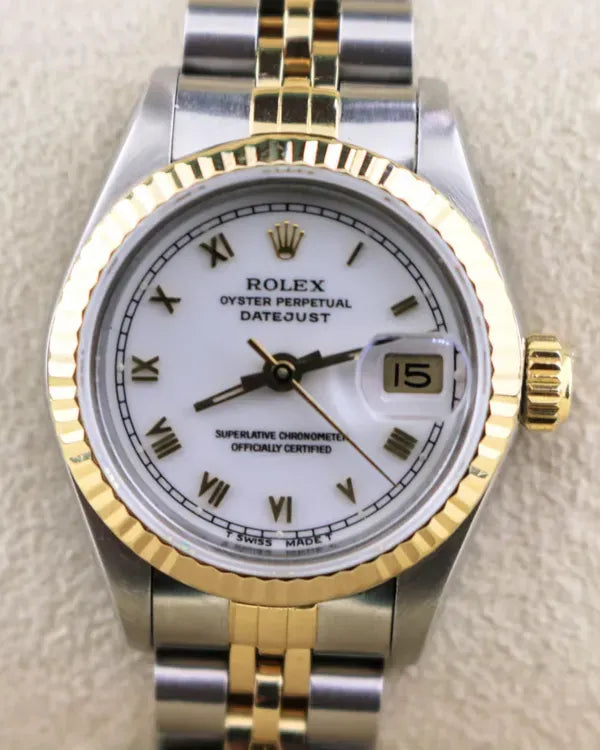 1988 (R Serial) Rolex Lady-Datejust 26MM White Dial Two-Tone Oyster Bracelet (69173)