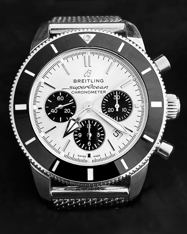 Breitling Superocean Heritage B01 Chronograph 44MM Silver Dial Steel Bracelet (AB0162121G1A1)