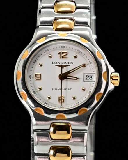 No Reserve - Longines Conquest 25MM Quartz White Dial Two-Tone Bracelet (L1.131.3)