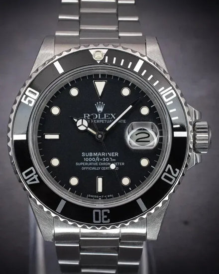 1986 (9.3 Mill) Rolex Submariner 40MM Black Dial Oyster Bracelet (16800)