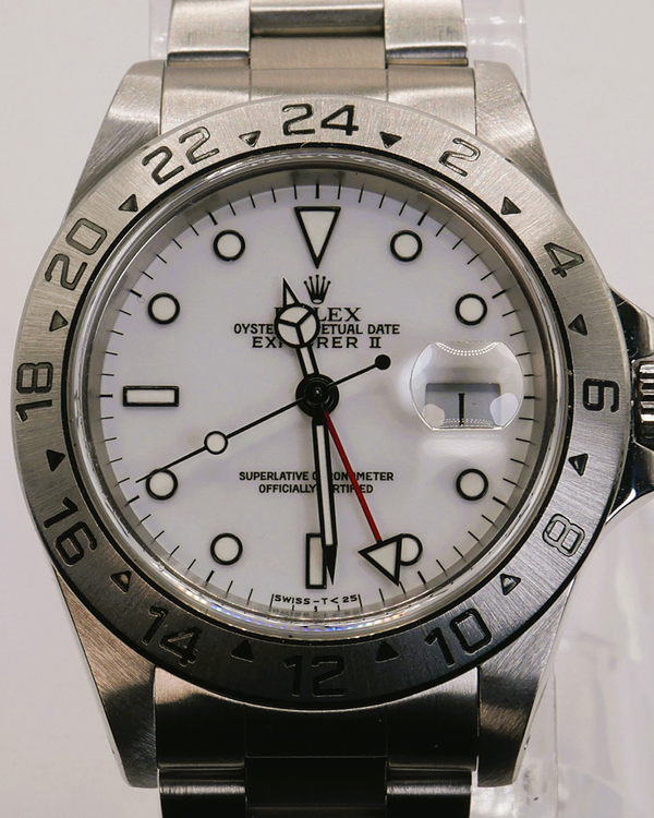 No Reserve - 1998 (U Serial) Rolex Explorer II "Polar" 40MM White Dial Oyster Bracelet (16570)