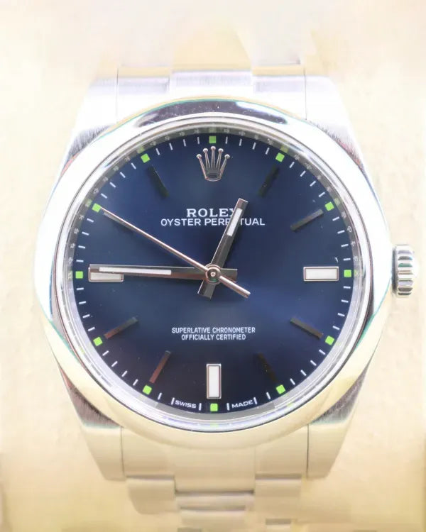 Rolex Oyster Perpetual 39MM Blue Dial Oyster Bracelet (114300)