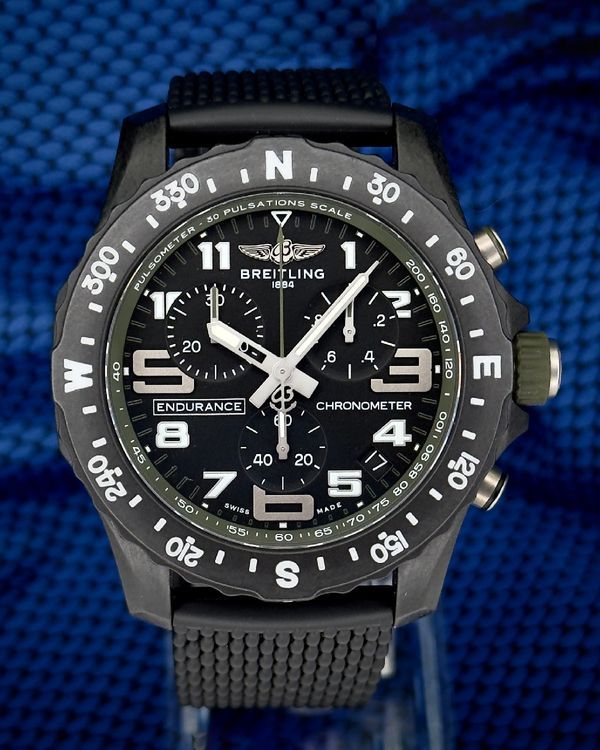 No Reserve - 2025 Breitling Endurance Pro 44MM Quartz Black Dial Rubber Strap (X82310)