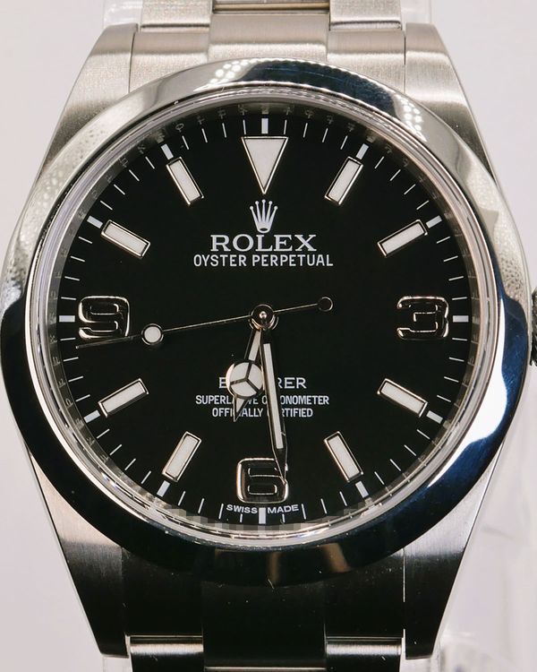 No Reserve - 2013 Rolex Explorer 39MM Black Dial Oyster Bracelet (214270)