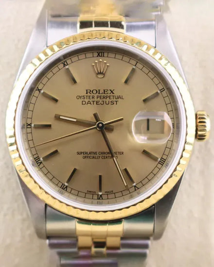 2002 (K Serial) Rolex Datejust 36MM Champagne Dial Two-Tone Jubilee Bracelet (16233)