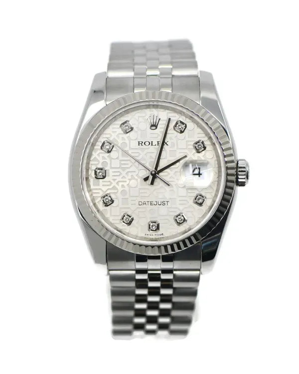 Rolex Datejust 36MM Silver "Jubilee" Dial Super Jubilee Bracelet (116234)