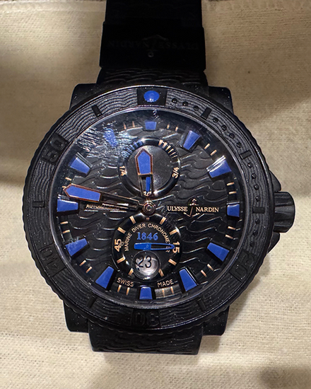 2012 Ulysse Nardin Marine Champion's Diver “Evgeni Plushenko” L.E. 45.8MM Black Dial Rubber Strap (263-96)