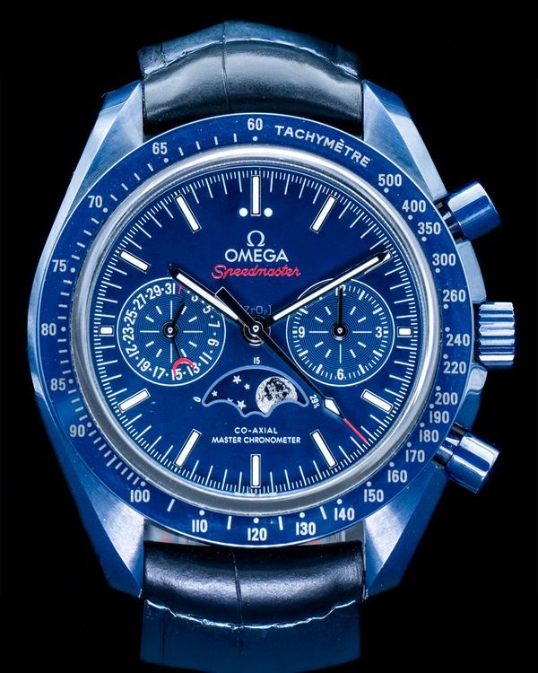 2023 Omega Speedmaster Moonphase "Blue Side of the Moon" 44.25MM Blue Dial Leather Strap (304.93.44.52.03.001)