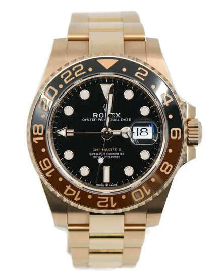 2022 Rolex GMT-Master II "Rootbeer" 40MM Black Dial Rose Gold Oyster Bracelet (126715CHNR)