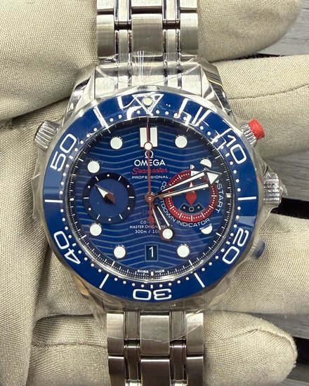 2026 Omega Seamaster Diver 300M "36th America's Cup" 44MM Blue Dial Steel Bracelet (210.30.44.51.03.002)