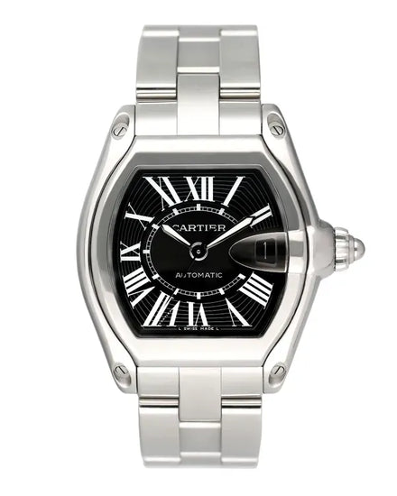 Cartier Roadster 38MM Black Dial Steel Bracelet (W62041V3)