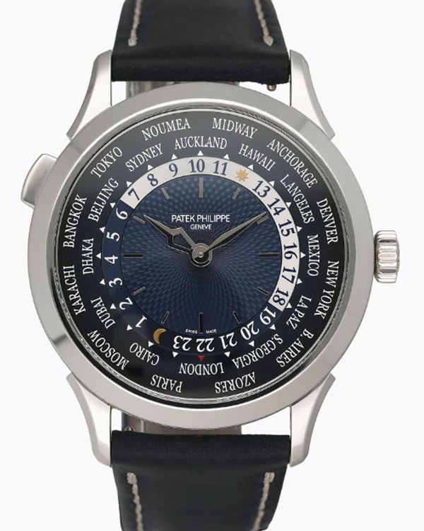 2022 Patek Philippe Complications World Time 39MM Blue Dial Leather Strap (5230P-001)