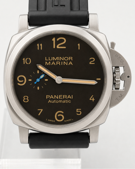 2017 Panerai Luminor Marina 1950 3 Days 44MM Black Dial Rubber Strap (PAM01359)