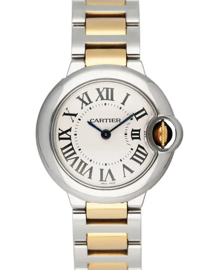 Cartier Ballon Bleu 28MM Quartz Silver Dial Two-Tone Bracelet (W69007Z3)