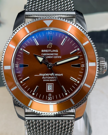 2012 Breitling Superocean Heritage 46MM Brown Dial Steel Bracelet (A17320)