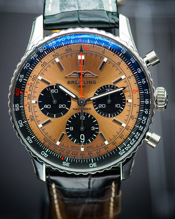 2026 Breitling Navitimer B01 Chronograph 43MM Cooper Dial Leather Strap (AB0138241K1P1)