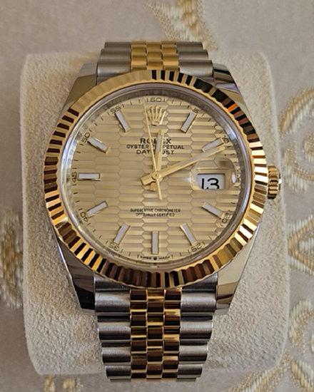 2024 Rolex Datejust 41MM Champagne "Fluted Motif" Dial Two-Tone Jubilee Bracelet (126333)