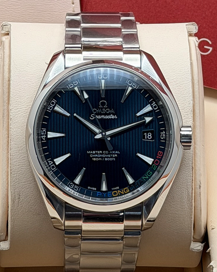 2025 Omega Seamaster Aqua Terra 150M "Pyeongchang 2018" L.E. 41.5MM Blue Dial Steel Bracelet (522.10.42.21.03.001)