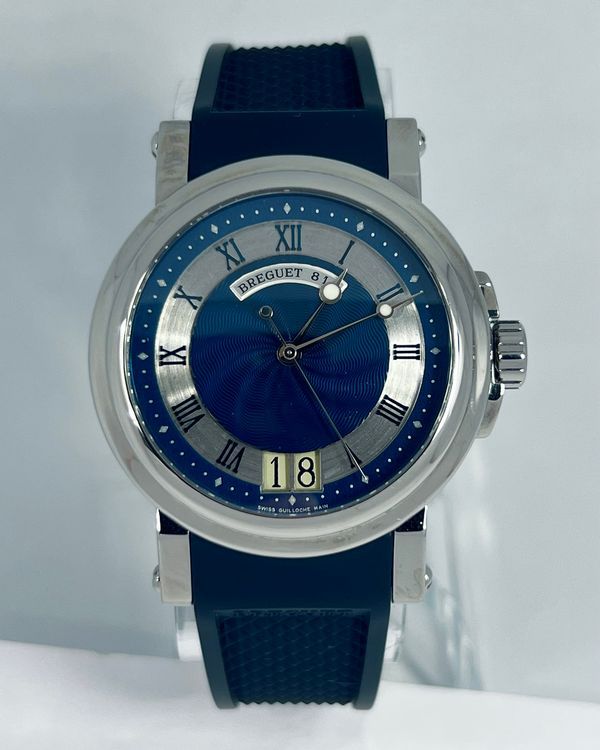 2017 Breguet Marine Big Date 39MM Blue Dial Rubber Strap (5817ST/Y2/5V8)