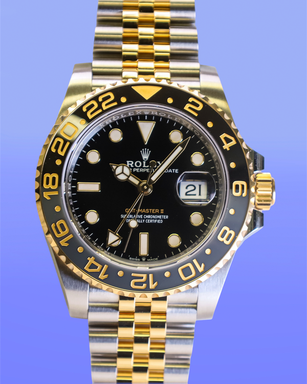 2026 Rolex GMT-Master II "Bumblebee" 40MM Black Dial Two-Tone Jubilee Bracelet (126713GRNR)