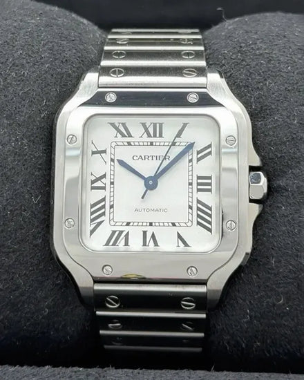 2023 Cartier Santos De Cartier 35.1MM Silver Dial Steel Bracelet (WSSA0029)
