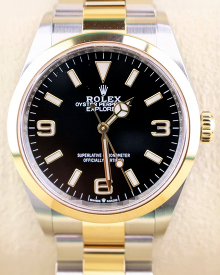 2022 Rolex Explorer 36MM Black Dial Two-Tone Oyster Bracelet (124273)