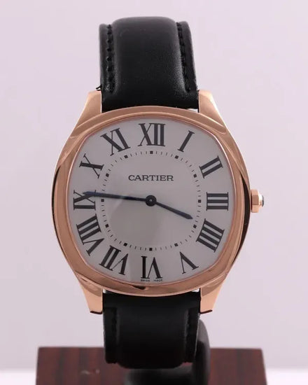 2017 Cartier Drive De Cartier Extra Flat 39MM Silver Dial Aftermarket Leather Strap (WGNM0006)