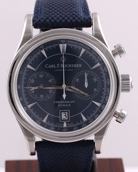 Carl F. Bucherer Manero Flyback 43MM Blue Dial Textile Strap (00.10919.08.53.01)