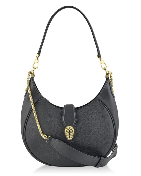 Bvlgari Serpenti Ellipse Shoulder Bag 10 x 9.8 x 2.2IN Leather Gold-Colored Hardware Leather Strap (Serpenti Ellipse Shoulder Bag)