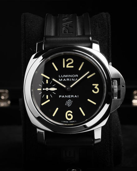 2018 Panerai Luminor Marina Logo 44MM Black Dial Rubber Strap (PAM01005)