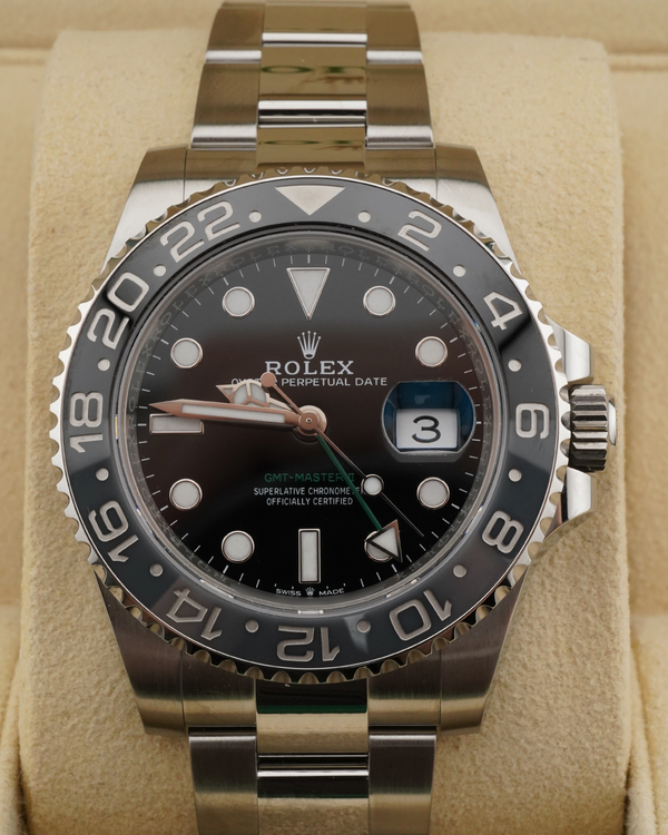 2024 Rolex GMT-Master II "Bruce Wayne" 40MM Black Dial Oyster Bracelet (126710GRNR)