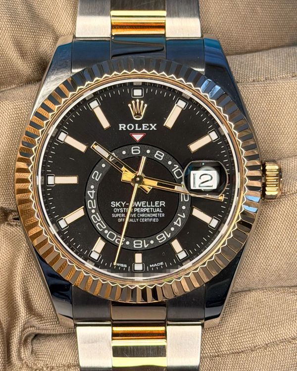2018 Rolex Sky-Dweller 42MM Black Dial Two-Tone Oyster Bracelet (326933)