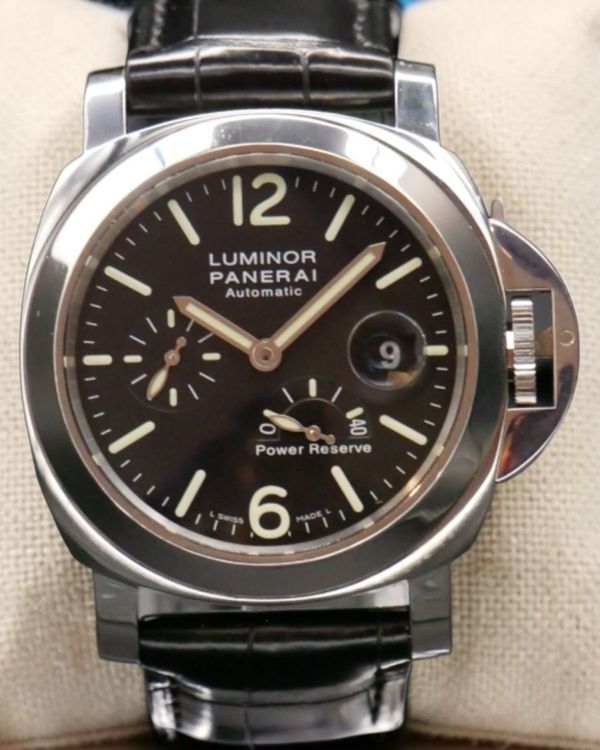 2012 Panerai Luminor Power Reserve 44MM Black Dial Leather Strap (PAM00090)