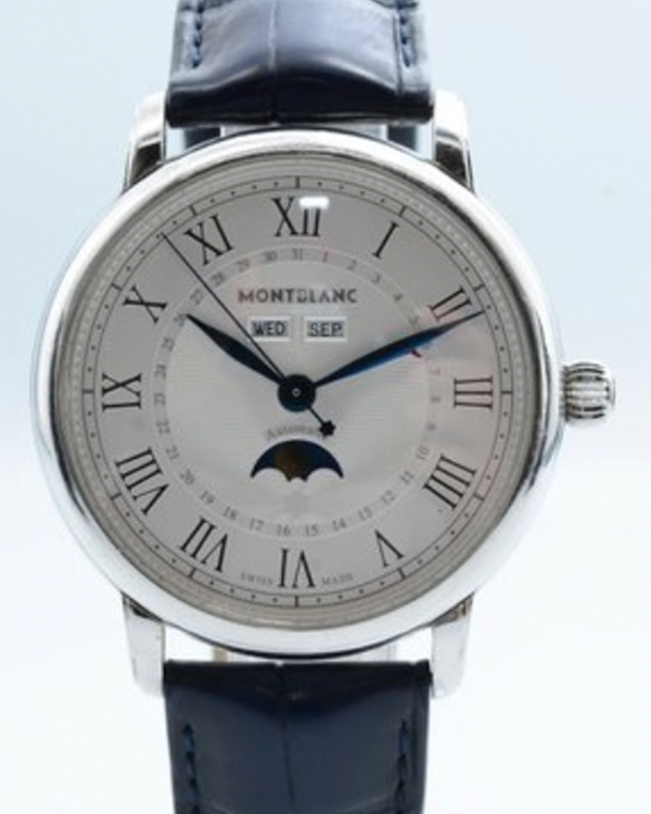Montblanc Star Legacy Full Calendar 42MM Silver Dial Leather Strap (7474-PLFK3M607)