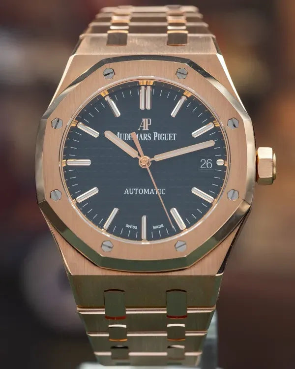 Audemars Piguet Royal Oak 37MM Black Dial Rose Gold Bracelet (15450OR.OO.D002CR.01)