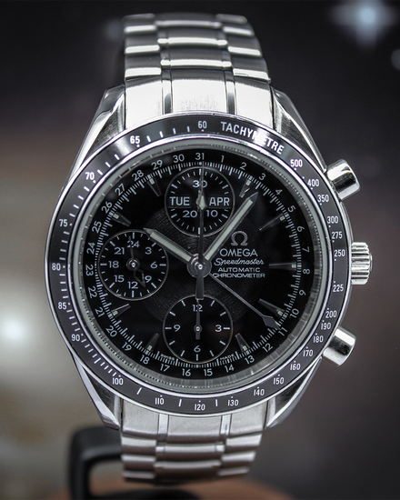2013 Omega Speedmaster Day-Date 40MM Black Dial Steel Bracelet (3220.50.00)
