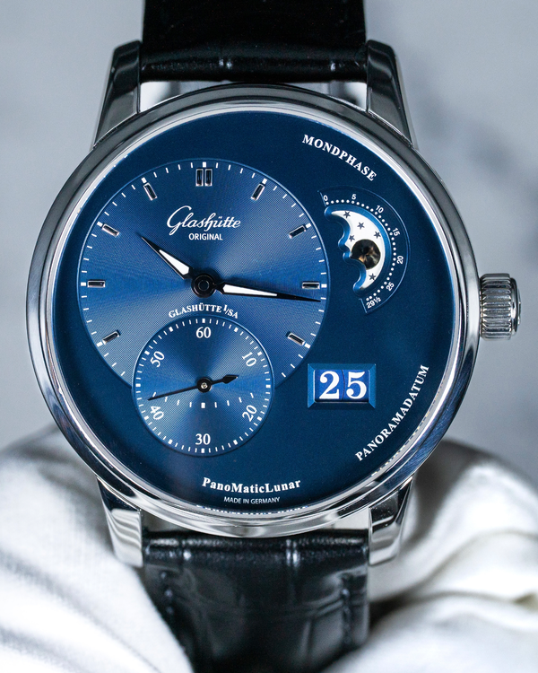 2025 Glashütte Original PanoMaticLunar 40MM Blue Dial Leather Strap (1-90-02-46-32-61)