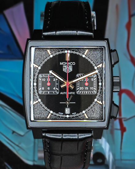 2024 Tag Heuer Monaco "Dark Lord" S.E. 39MM Black Dial Leather Strap (CBL2180.FC6497)