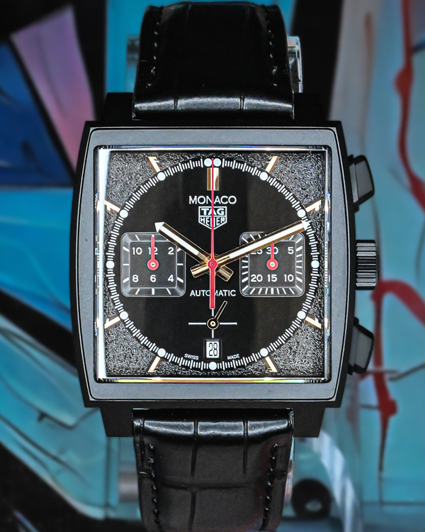 2024 Tag Heuer Monaco "Dark Lord" S.E. 39MM Black Dial Leather Strap (CBL2180.FC6497)