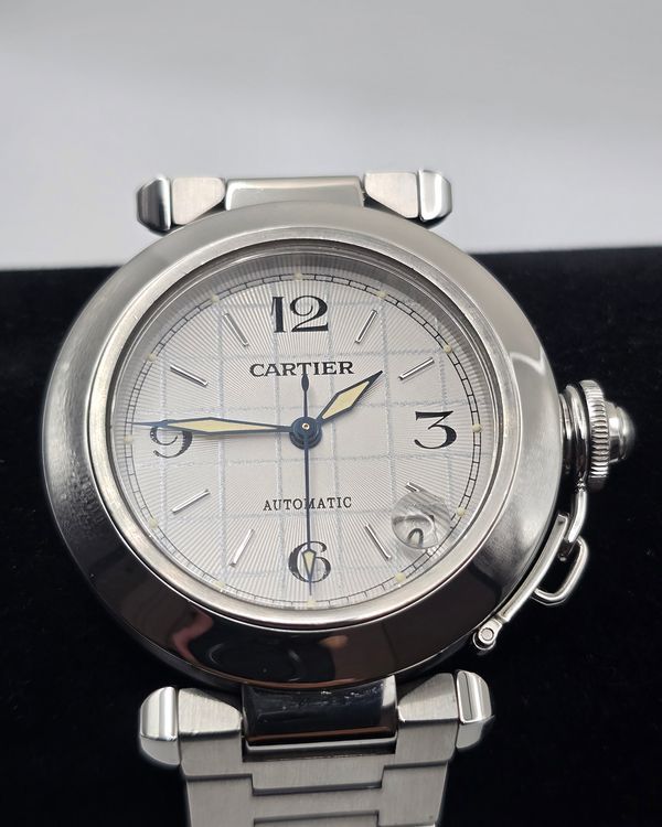 Cartier Pasha De Cartier 35MM Silver Dial Steel Bracelet (W31023M7)