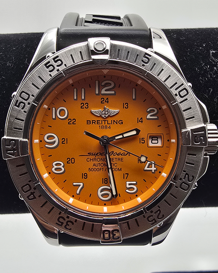 Breitling Superocean 42MM Orange Dial Rubber Strap (A17360)