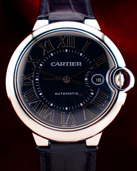 2020 Cartier Ballon Bleu 42MM Blue Dial Leather Strap (WSBB0025)