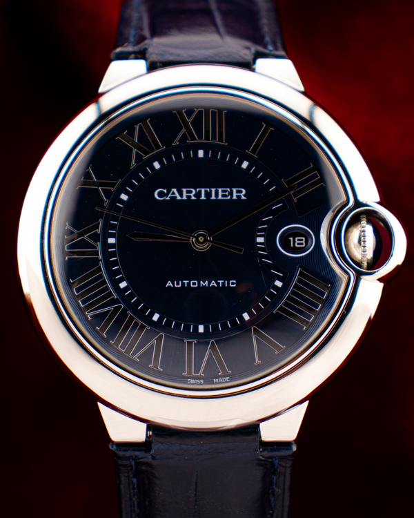 2020 Cartier Ballon Bleu 42MM Blue Dial Leather Strap (WSBB0025)