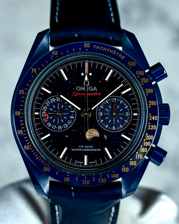 2024 Omega Speedmaster Moonphase "Blue Side of the Moon" 44.25MM Aventurine Dial Leather Strap (304.93.44.52.03.002)