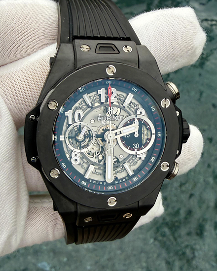 2019 Hublot Big Bang Unico "Black Magic" 45MM Skeleton Dial Rubber Strap (411.CI.1170.RX)