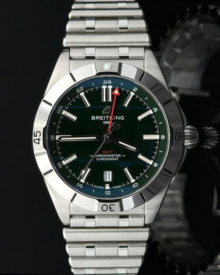 Breitling Chronomat GMT 40MM Green Dial Steel Bracelet (A32398101L1A1)