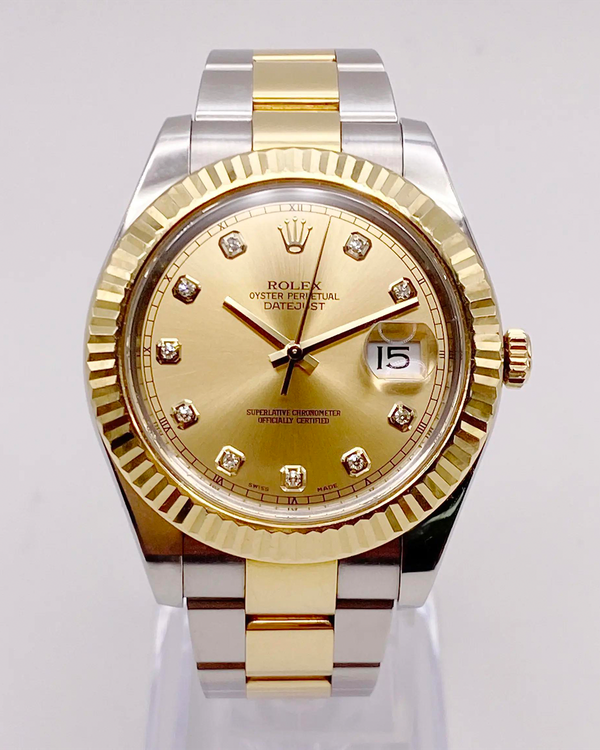 Rolex Datejust II 41MM Champagne Dial Two-Tone Oyster Bracelet (116333)