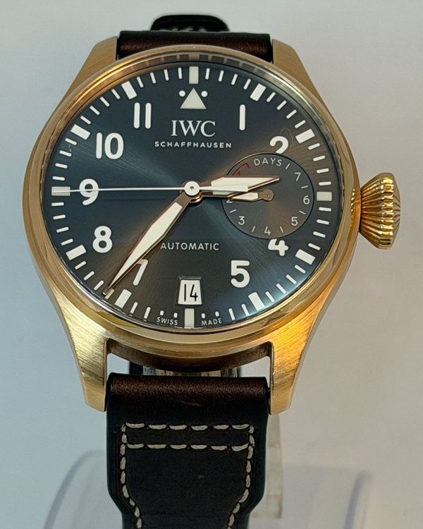 IWC Schaffhausen Pilot Big Spitfire 46MM Grey Dial Leather Strap (IW500917)